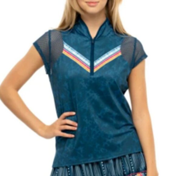 Lucky in Love Performance Short Sleeve Feeling Inky Polo Shirt Small - Picture 8 of 8